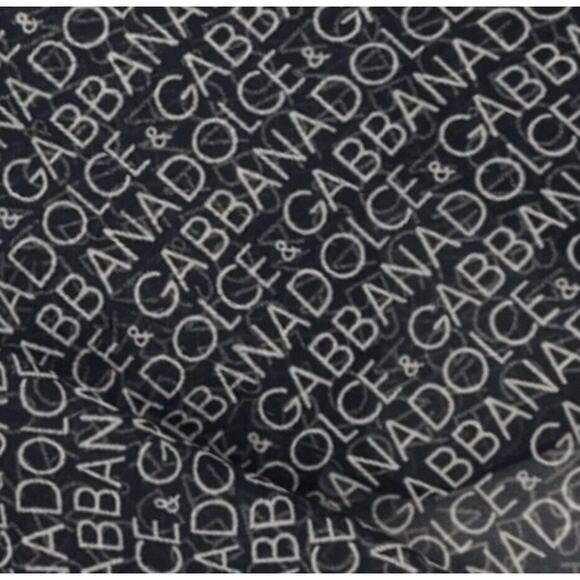 Dolce & Gabbana Signature Logo Black Silk Monogram Neck Hair Handbag Scarf - Picture 4 of 12